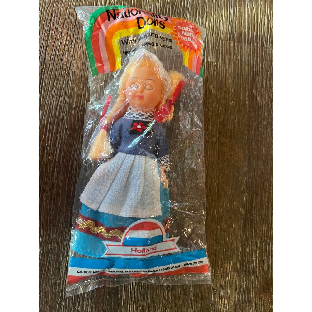 Vintage Nationality Doll Holland Sleeping Eyes Movable Arms Legs Native Costume